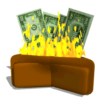 burning wallet